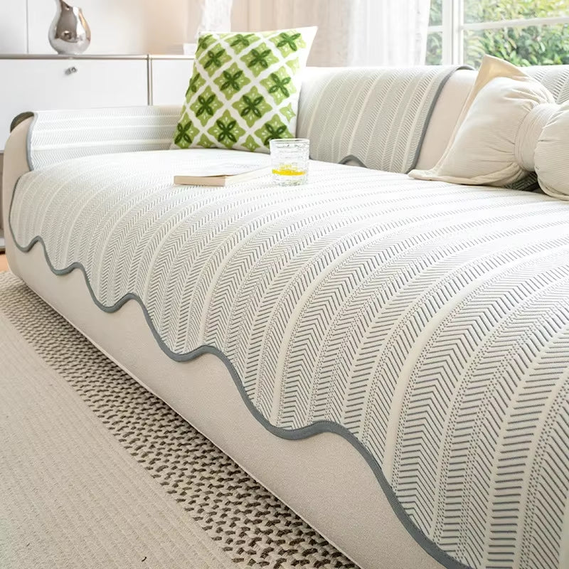 Irregular Summer Sofa Cover Cool Feeling Couch Covers Anti-Slip Sofas Towel Light Luxury Corner Couch Mat Living Room 쇼파패드 Home