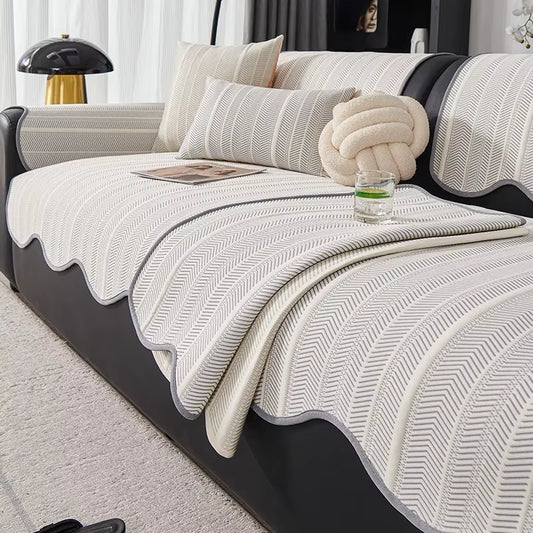 Irregular Summer Sofa Cover Cool Feeling Couch Covers Anti-Slip Sofas Towel Light Luxury Corner Couch Mat Living Room 쇼파패드 Home